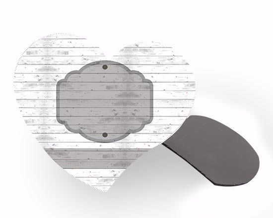 calamita a cuore con texture legno bianco