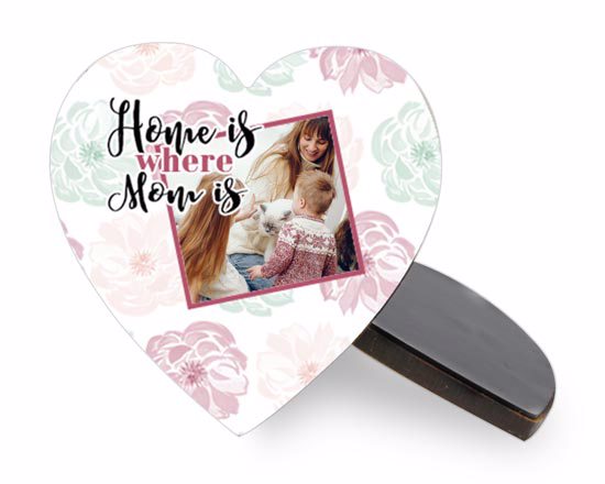 Calamita cuore legno Home is mom