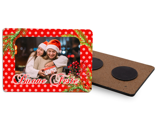 calamita in legno con foto natale