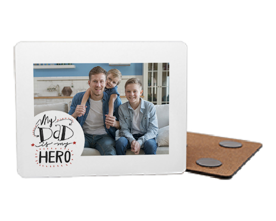 calamita in legno con foto festa del papà