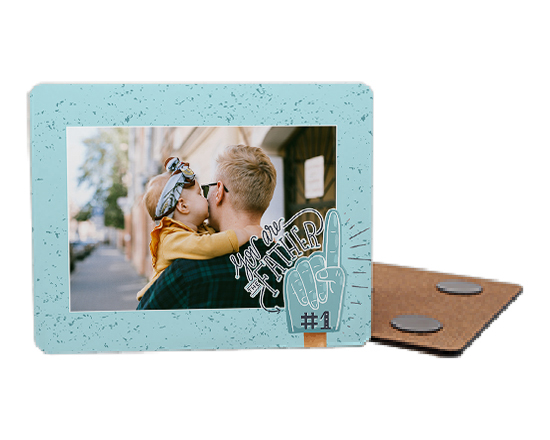 calamita in legno con foto festa del papà