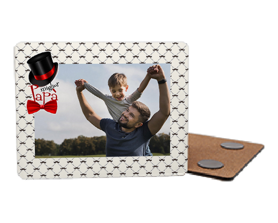 calamita in legno con foto festa del papà