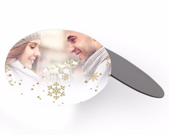 Calamita ovale White Christmas con foto