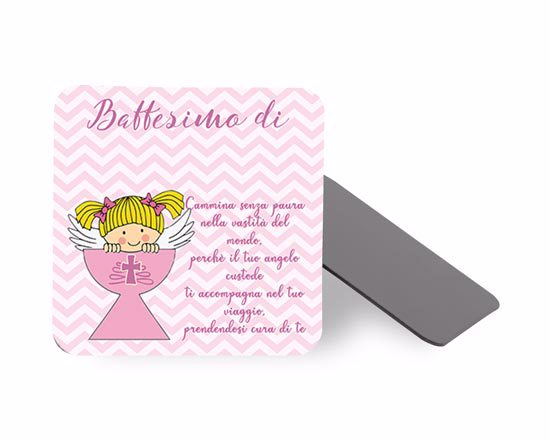 Calamita quadrata con angioletto rosa