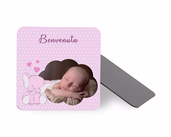 Elefantino con cuori su calamita