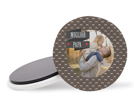 calamita rotonda in ceramica festa del papà