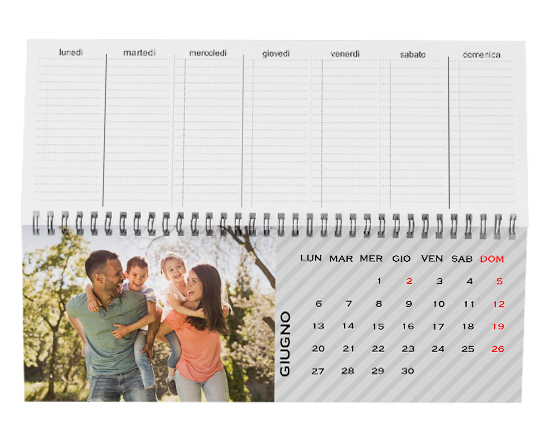 Calendari da scrivania con foto righe grigie