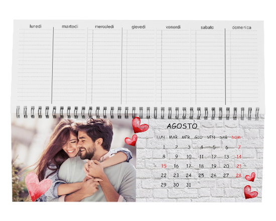 Calendari da scrivania cuoricini