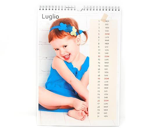 calendario multipagina a3 con datario laterale