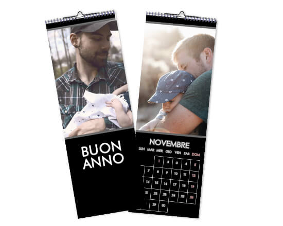calendario slim con grafica nera