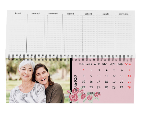 Calendario da scrivania con rose
