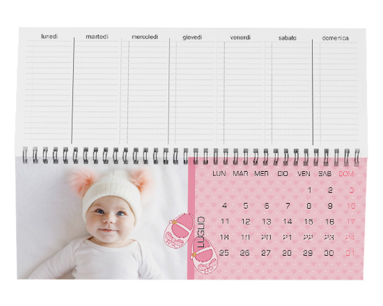 Calendari da scrivania scarpette rosa