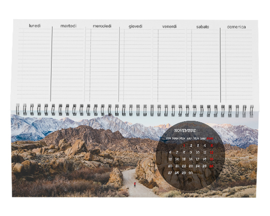 Calendari da scrivania cerchio nero
