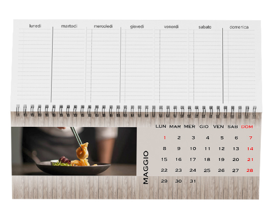 Calendario da scrivania Wood 