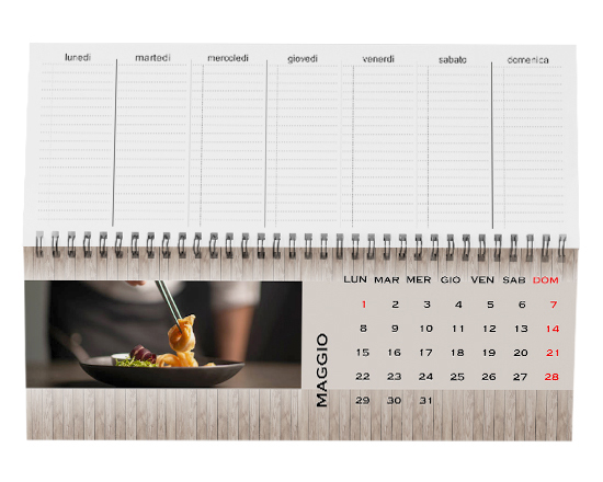 Calendari da scrivania effetto legno