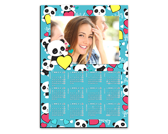 Calendario magnetico A3 Lovely panda