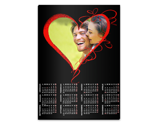 Calendario magnetico A4 Black Valentine