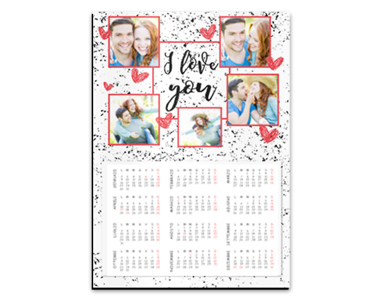 Calendario A4 magnetico con grafica collage