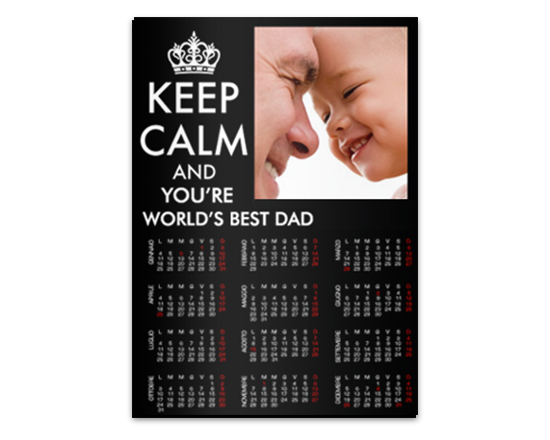 Calendario magnetico A4 Keep calm nero
