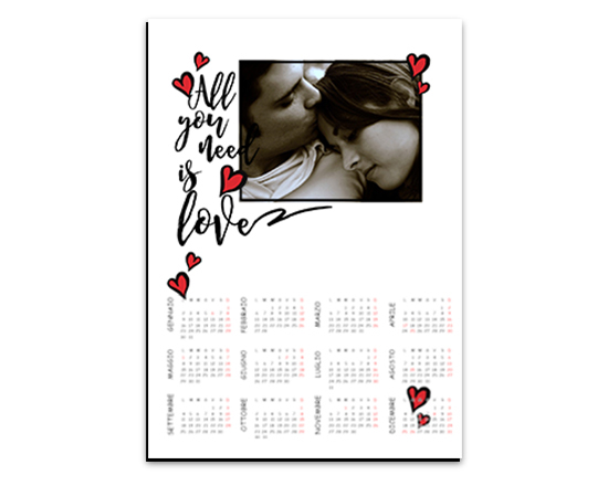 Calendario magnetico A4 Need love