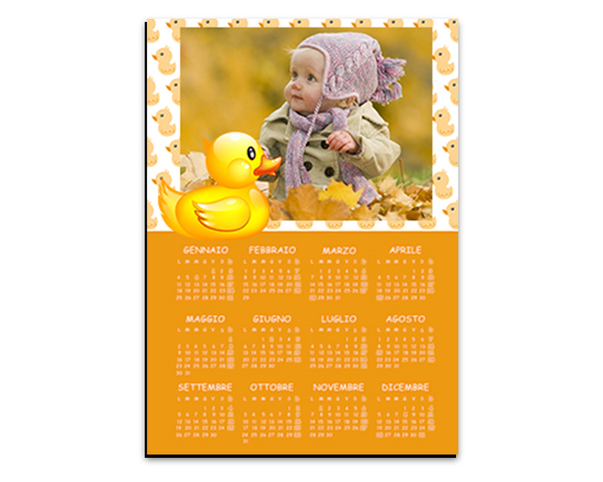 Calendario con paperelle gialle