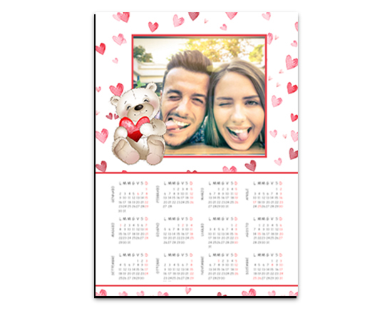 Calendario A4 magnetico con orsetto