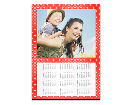 Calendario magnetico A4 Texture Cuori