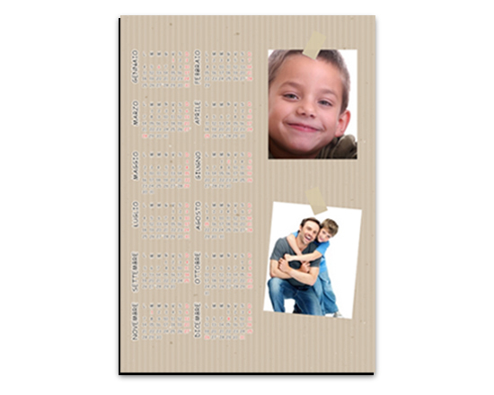 Calendario magnetico A4 Texture rigata