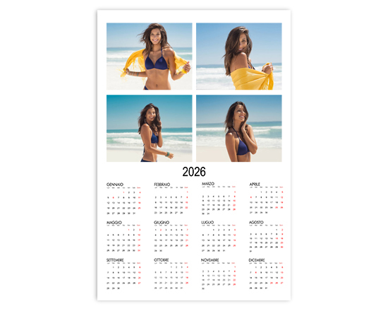 Calendario poster basic collage 4 riquadri