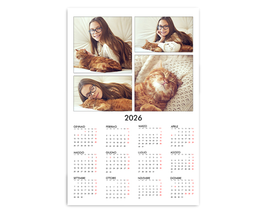 Calendario poster Basic Bianco