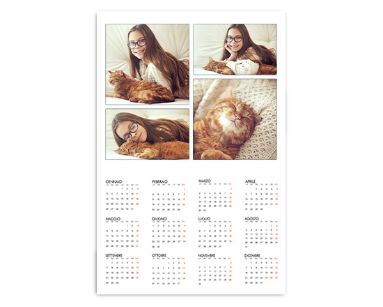 Calendario poster Basic Bianco