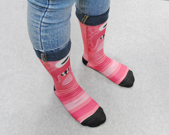 Calzini personalizzabili indossati