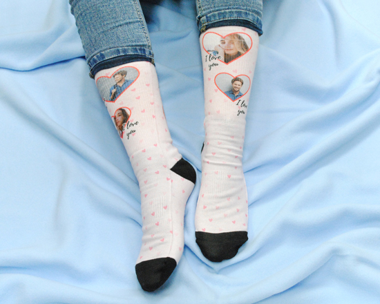 Calzettoni personalizzati con foto e grafica san valentino