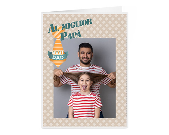 Biglietto auguri per il papà con grafica cravatta