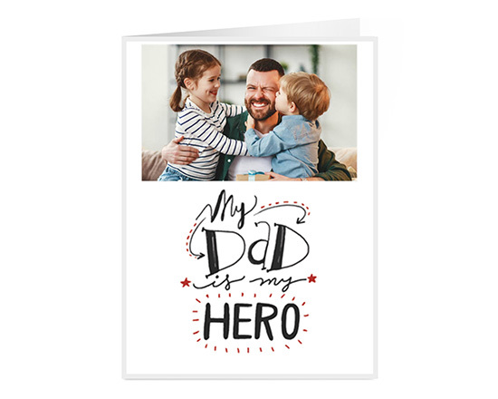 Biglietto pieghevole auguri con la grafica per il papà