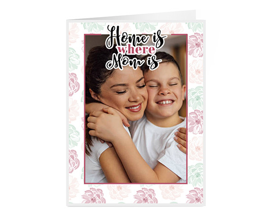 Biglietto auguri pieghevole per la mamma con foto e dedica