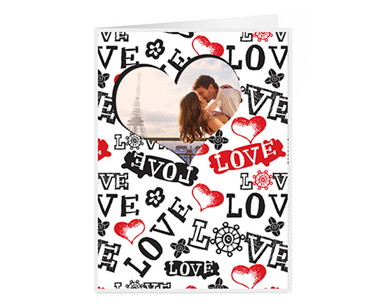 Biglietto auguri per san valentino con foto a cuore