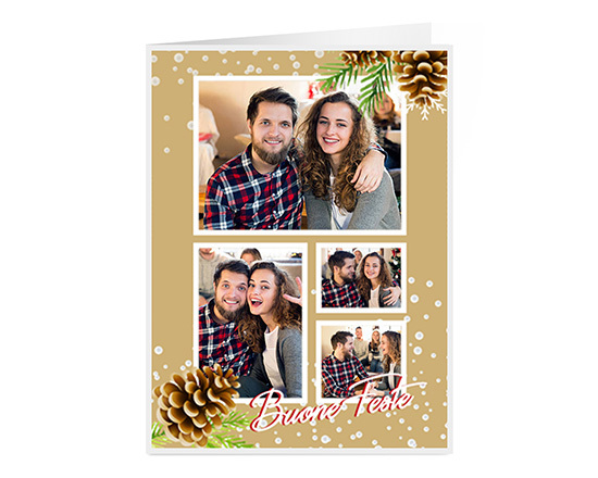 Biglietto auguri a 2 ante personalizzato con collage per il tuo Natale