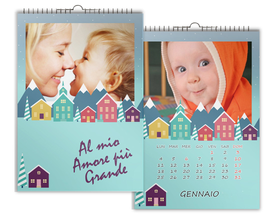 Calendario Multipagina A4 con grafica casette colorate per bimbi