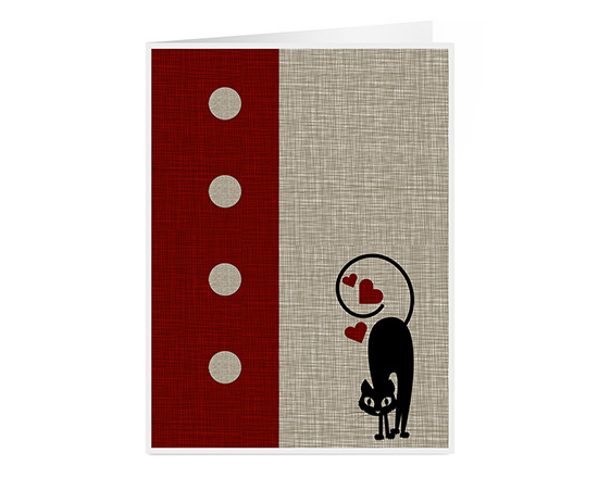 Card augurale a 2 ante con grafica gatto