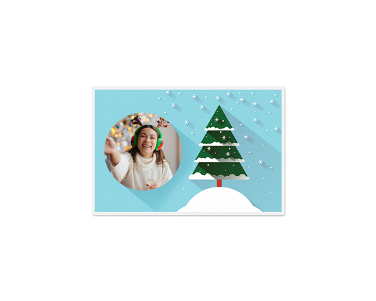 Bigliettino auguri orizzontale con foto e grafica Christmas Tree