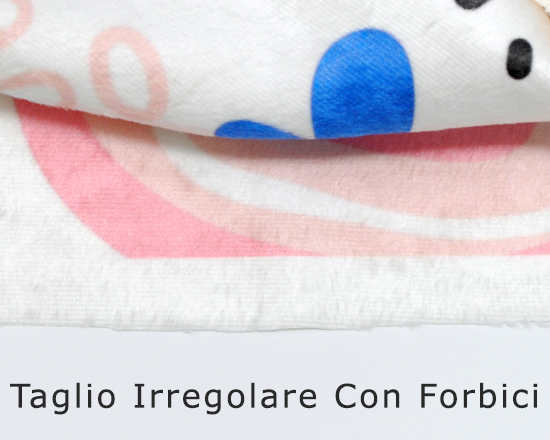 Tessuto ciniglia con taglio irregolare