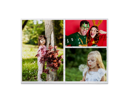 Puzzle rettangolare magnetico con foto collage