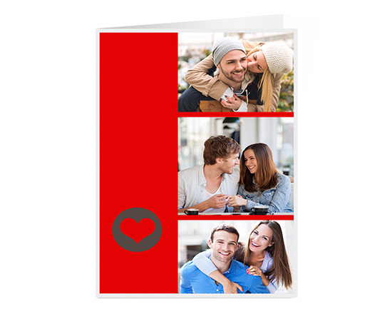Biglietto personalizzato con grafica per san valentino e collage di foto