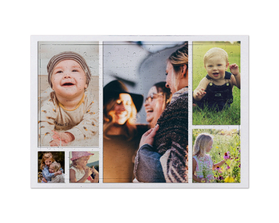 crea puzzle con cornice personalizzato con collage di foto, formato A3