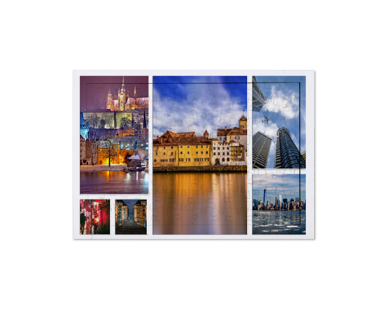 Puzzle in legno con cornice A4 collage