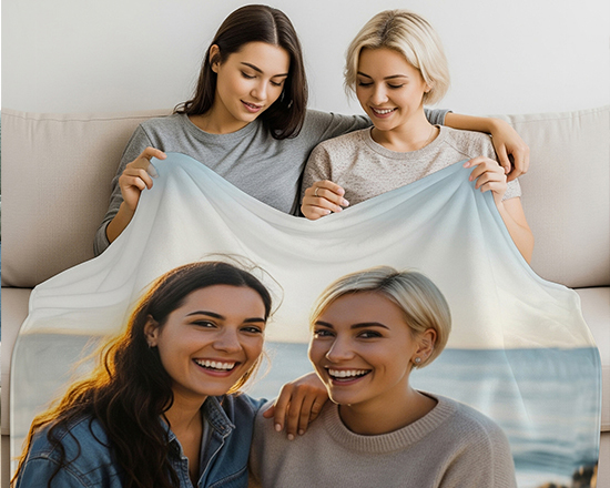 coperta personalizzata con foto di amiche