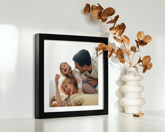 foto con cornice in legno passepartout