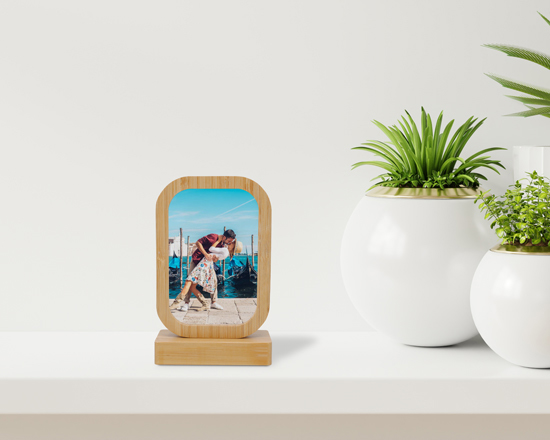 cornicere rettangolare in bamboo con le tue immagini