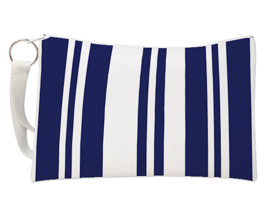 Pochette con grafica righe blu